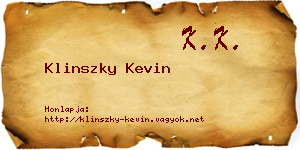 Klinszky Kevin névjegykártya