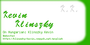 kevin klinszky business card